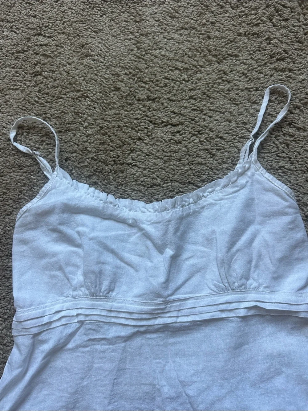 Italian Brandy Melville White Linen Tank with Lace Trim - Picture 3 of 5